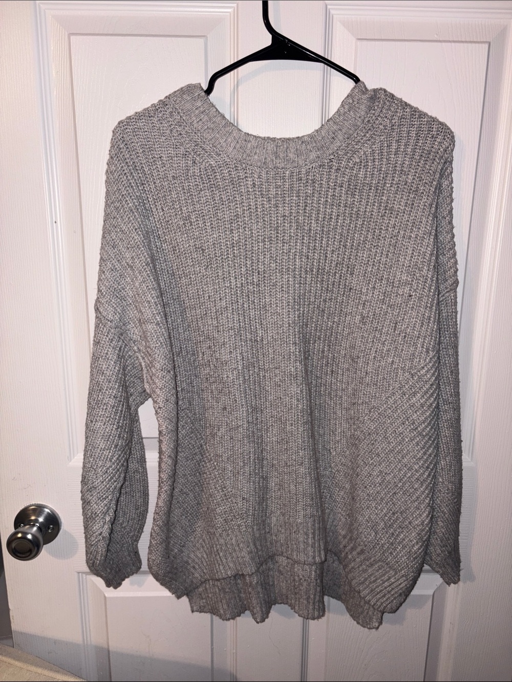 American Eagle Outfitters Heather Gray Ribbed Crewneck Sweater size Large